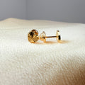 Yellow gold heart shape stud earring