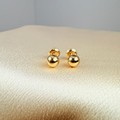 Yellow gold ball stud earring (Balín Liso)