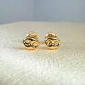 Yellow gold GC stud earring