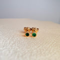 Yellow gold emerald earring #1