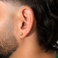 Diamond-cut yellow gold ball earring #6