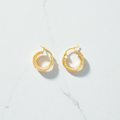 Yellow gold twist hoop earring