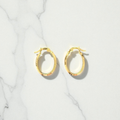 Yellow gold oval shape hoop earring